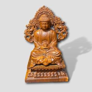 Estatua de Buda de Madera de Palisandro Hecha a Mano en Vietnam con Base de Loto, Decoración Espiritual de Madera - Product Image 2