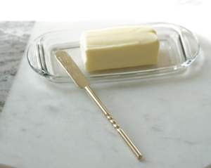 Couteau à beurre en acier inoxydable plaqué laiton pour la table et la décoration de mariage - Product Image 4