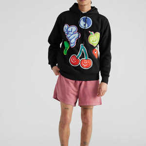 Sweat à capuche d'hiver pour homme avec logo imprimé en relief personnalisé, design épais et imprimé en relief, basique, en coton mélangé, coupe oversize à épaules tombantes - Product Image 6