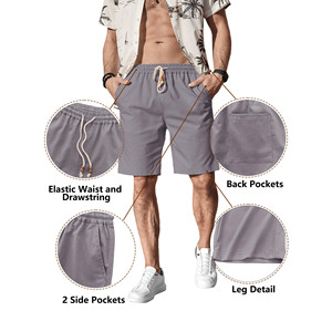 Shorts personnalisés pour hommes 100% coton, design vintage délavé à l'acide, appliqué brodé, streetwear, joggers décontractés pour hommes - Product Image 4