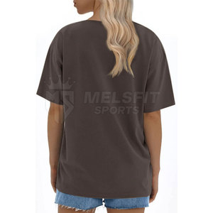 T-shirts pour femmes élégants et surdimensionnés, été, tissu tricoté uni léger et respirant, coupe classique pour un style streetwear décontracté - Product Image 5