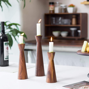 Nouveau centre de table en bois naturel, porte-bougie rustique en bois, très vendu, de haute qualité, porte-bougie en bois écologique - Product Image 4