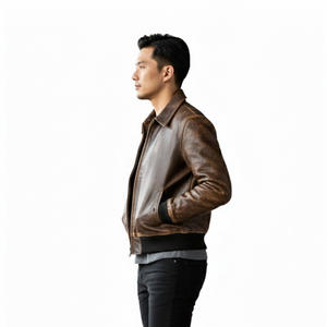 Chaqueta de Cuero Genuino Personalizada de Nuevo Estilo para Hombre, Chaqueta de Cuero de Primera Calidad, Corte Clásico Moderno, Personalizable en Todas las Tallas - Product Image 2