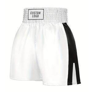 Breathable Polyester Boxing Training Gear for Autumn Boxing Training <b>Shorts</b> Available In <b>White</b> Colors, For Fighting MMA <b>Shorts</b> - Product Image 1