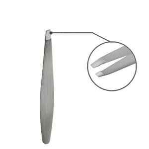 Pince à épiler ODM haut de gamme en acier inoxydable, avec étui en cuir PU couleur personnalisée, à pointe inclinée et angulaire pour sourcils - Product Image 6