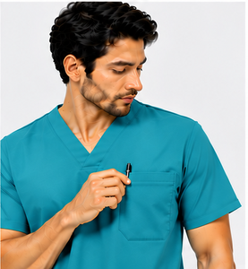 new 2 piece jogger scrub <b>set</b> for men breathable spandex <b>doctor</b> nurse hospital medical uniform logo comfortable durable - Product Image 5