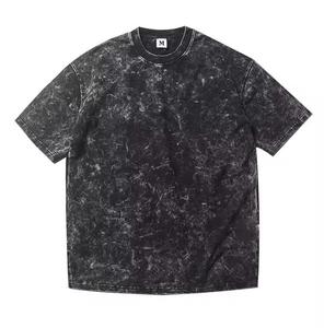 เสื้อยืดโอเวอร์ไซส์แบบฟอกสี 100% ผ้าฝ้าย วินเทจ ลุคสตรีทแวร์ คอกลม แขนสั้น สำหรับผู้ชาย เสื้อฟอกสี - Product Image 2