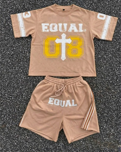 CLOVIX SPORTS Men Casual Summer Short Set Cotton T <b>Shirt</b> Shorts Two Piece Streetwear Fashion Outfit Wholesale Supplier - Product Image 2