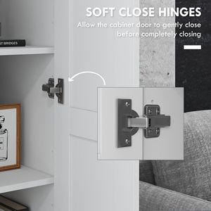 Armoire de rangement avec étagères réglables blanches pour l'organisation de la cuisine - Product Image 5