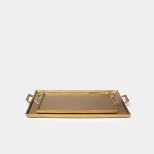 Plateau de service en laiton artisanal de luxe avec motif floral gravé pour cadeau de mariage, décoration intérieure et présentation haut de gamme pour les repas - Product Image 5