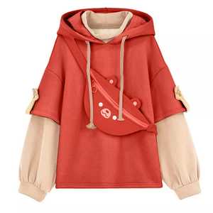Korean Style Two-Piece Unisex Hoodie Kawaii Oversized Sweatshirt 100% Cotton Camouflage <b>Cute</b> <b>Bear</b> Crossbody Bag Custom Logo - Product Image 5