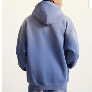 เสื้อฮู้ดดี้โอเวอร์ไซส์ผู้ชาย สีน้ำเงิน ผ้าฝ้ายฟลีซ พิมพ์ลายตัวอักษรด้านหน้า สวมใส่สบายๆ ในฤดูใบไม้ร่วง ราคาไม่แพง - Product Image 5