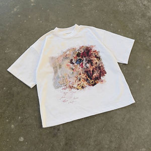 เสื้อยืดผ้าฝ้ายโอเวอร์ไซส์ลายกราฟิกศิลปะวินเทจสไตล์ลำลองทรงหลวมแฟชั่นสตรีทแวร์ เสื้อยืดยูนิเซ็กซ์ ผู้ผลิตเสื้อยืด - Product Image 3