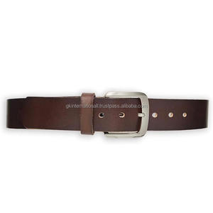 Ceinture décontractée en cuir véritable 100% Top Grain pour hommes avec boucle à broche unique nickelée et vis Chicago pour le changement de boucle - Product Image 6