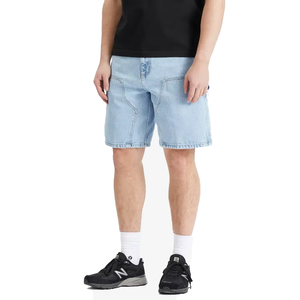 กางเกงยีนส์ขาสั้นช่างแบบมีซิป 5 กระเป๋า ผ้าฝ้าย 100% สำหรับผู้ชาย สไตล์ลำลอง แบบเรียบ ขากางเกงเสริมสองชั้น - Product Image 5