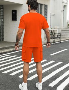 Men Athletic Short Set Crewneck <b>T</b> Shirt and Casual <b>Track</b> Shorts OEM Manufacturer - Product Image 4