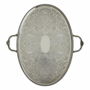 Plateau de service marocain en cuivre antique, forme ovale, design attrayant, décoratif, en métal, fait main, plateau de service en métal marocain - Product Image 6