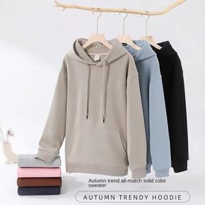 Nouvelle collection automne/hiver : Sweat à capuche uni à manches longues, style décontracté, grande taille, 320 grammes, pour fabricants de vêtements - Product Image 6