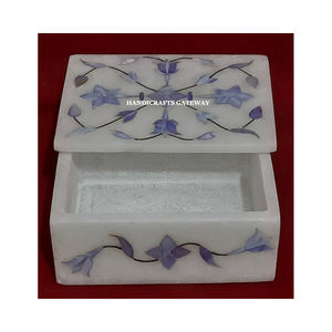 Best quality Natural White Marble Pink Mother Of Pearl Inlay Jewellery <b>Box</b> Rectangle Shape finishing Polished Used Watch Packing - Product Image 3