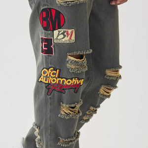 Jeans de Mezclilla Lavada Premium para Hombre, Estilo Urbano Moderno, Diseño Sólido, Tejido Ecológico de Secado Rápido, Cómodos e Informales - Product Image 6