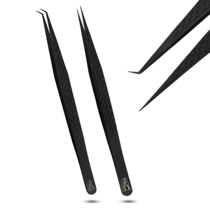 Pince à épiler d'isolation de qualité supérieure outils d'extension de cils avec pince à épiler à pointe de fibre pince à cils droite en acier inoxydable - Product Image 1