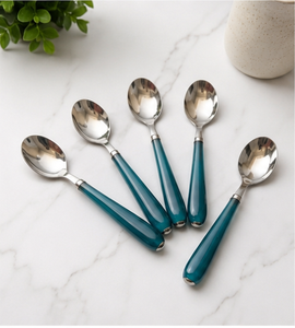 Ensemble de couverts en acier inoxydable avec manche bicolore, vaisselle réutilisable polie miroir pour mariage et maison - Product Image 2