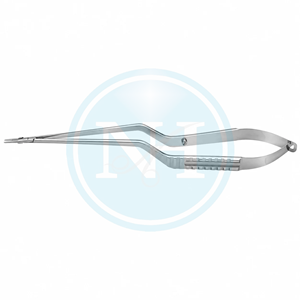 Portaagujas de Acero Inoxidable Yasargil Tipo Bayoneta, Mango Plano, Mandíbulas Delicadas de 1 mm - Product Image 1