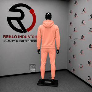Premium <b>Mens</b> Peach Tracksuit Set Full Zip <b>Hoodie</b> And Jogger Pants Custom Athletic Sportswear Training Gym <b>Running</b> Fitness Casual - Product Image 4
