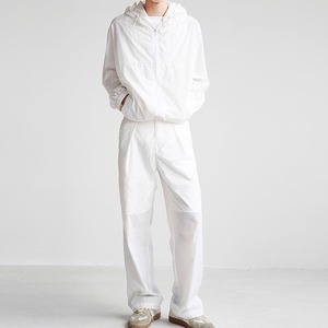 Ensemble de survêtement léger coupe-vent à capuche pour homme, manches longues, couleur unie, décontracté, respirant, 100 % polyester, pour le printemps, coupe classique - Product Image 2