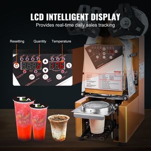 Completamente automatico elettrico Boba Tea Sealer 500-650 tazze/H controllo digitale pannello LCD bolle latte tè caffè oro macchina sigillante - Product Image 5