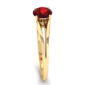 REYES Custom Round Cut 0.84Ct <b>Garnet</b> Gemstone <b>Ring</b> in 14K Solid IGI Certified Diamond Engagement <b>Rings</b> For Women Fine Jewelry - Product Image 3