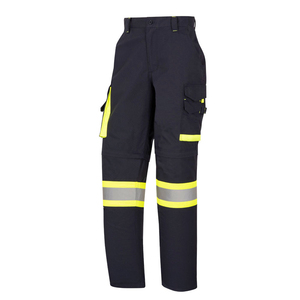 Pantalon Capri de Travail Noir pour Homme avec Bandes Réfléchissantes, Multiples Poches, Respirant, en Velours Côtelé Écologique, Imperméable, Taille Mi-Haute, Fermeture Éclair - Product Image 1