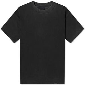 เสื้อยืดคอกลมแขนสั้นสีดำล้วนสำหรับผู้ชาย ทรงปกติ ผ้าเจอร์ซีย์ถัก 100% ผ้าฝ้าย - Product Image 1