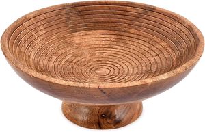 Bol à fruits en bois de manguier, rond, pour servir des fruits, des desserts, des plateaux, des assiettes, des plats, dans la cuisine, à la salle à manger, pour les fruits, les desserts, les collations - Product Image 4