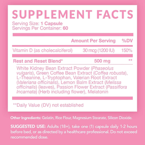 Quemador de Grasa Nocturno OEM ODM para Mujeres, Soporte para Dormir y Adelgazar con Frijol Blanco, Café Verde y Melatonina, 60 Cápsulas - Product Image 2