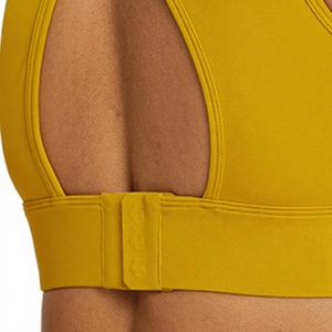Conjunto de Yoga de Dos Piezas Amarillo, Leggings de Cintura Alta, Top Corto sin Costuras con Espalda Cruzada, Color Sólido, Ropa Deportiva para Mujer - Product Image 3