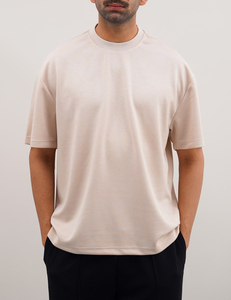 T-shirt surdimensionné 2026 en coton délavé à l'acide, coupe épaule tombante, style streetwear, avec logo imprimé en relief pour homme - Product Image 2