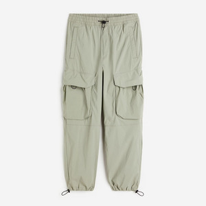 Pantalon cargo tactique en nylon coupe ample avec logo personnalisé, prix d'usine, pour hommes, style parachute - Product Image 2