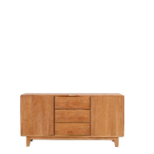 Aparador de Estilo Minimalista de 2 Puertas y 3 Cajones con Puertas y Cajones Hechos de Madera de Teca - Product Image 5