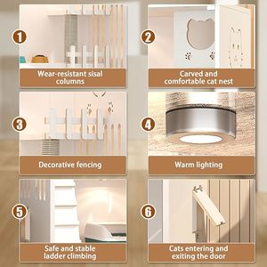 Grande maison pour chat en bois, condo intérieur pour chat, enclos en bois avec portes en verre trempé, 50" x 24" x 24" - Product Image 4