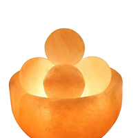 Lampe Bol d'Abondance en Sel Rose de l'Himalaya, Bol à Feu en Cristal Sculpté à la Main, Veilleuse Décorative, Fabricant OEM ODM