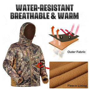 Combinaison de chasse respirante en toile imprimée Realtree Hiver 2026 pour sports de plein air, ventilation, sécurité forestière, ignifuge - Product Image 6