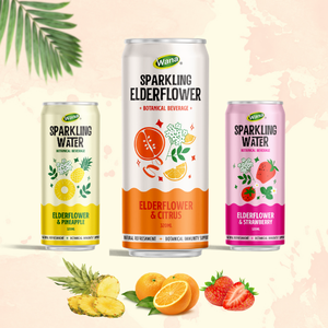 Boisson gazeuse premium à la fleur de sureau et aux agrumes, canette de 320 ml, échantillon gratuit disponible, emballage personnalisé, certifié HALAL - Product Image 3