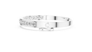 Brazalete de Oro Blanco con Diamante Cultivado en Laboratorio, Corte Brillante Redondo, Chapado en Rodio, Joyería para Mujer, Regalo - Product Image 2