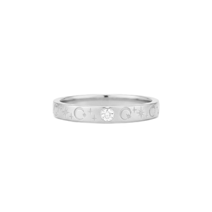 Wholesale 18K Gold Celestial Star <b>Moon</b> Band <b>Ring</b> Round Cut Lab Diamond Minimalist Engraved Wedding Band Stackable Fine <b>Ring</b> - Product Image 3
