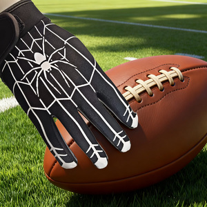 Gants de gardien de but de football en toile d'araignée noire avec sangle de poignet réglable, protection complète des doigts, équipement sportif unisexe - Product Image 5