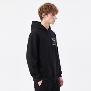 Sweat à capuche de course pour homme, noir, imprimé univers, en polaire, décontracté, coupe régulière, avec logo au dos, pour l'automne - Product Image 4