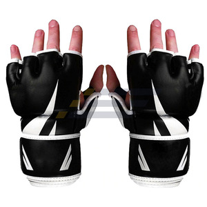 2026 Unique Design Blue & Black Good Seller In Different Size Non <b>Slip</b> Adjustable Wrist Strap MMA Gloves - Product Image 5