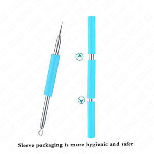 Herramienta para Eliminar Puntos Negros y Blancos de Acero Inoxidable Negro, Diseño Único, Extractor de Acné y Espinillas para el Cuidado Facial de la Piel - Product Image 4