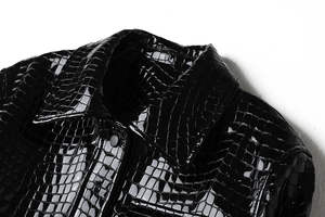 Chaqueta de Cuero Genuino de Piel de Oveja para Mujer, Transpirable, Impermeable, Estilo Casual Biker con Forro de Nailon - Product Image 5